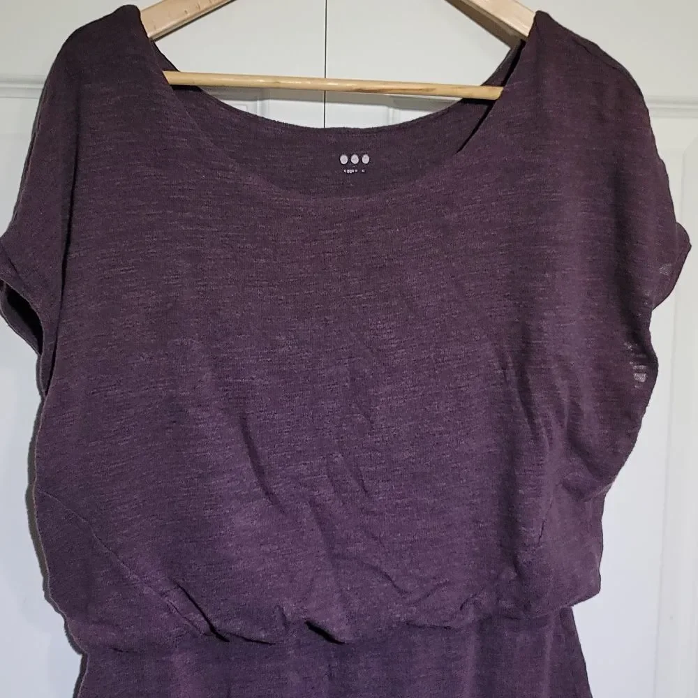 Three Dots Eggplant Purple T-Shirt Dress - Picture 2 of 6
